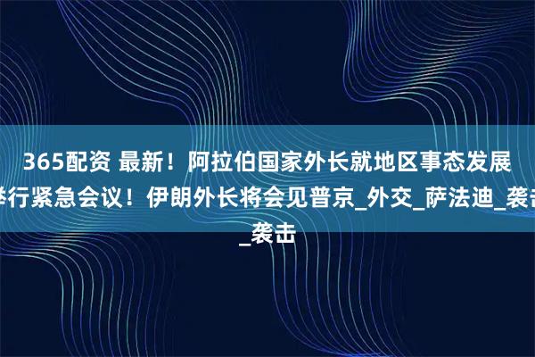 365配资 最新！阿拉伯国家外长就地区事态发展举行紧急会议！伊朗外长将会见普京_外交_萨法迪_袭击