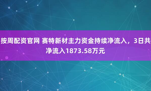 按周配资官网 赛特新材主力资金持续净流入，3日共净流入1873.58万元