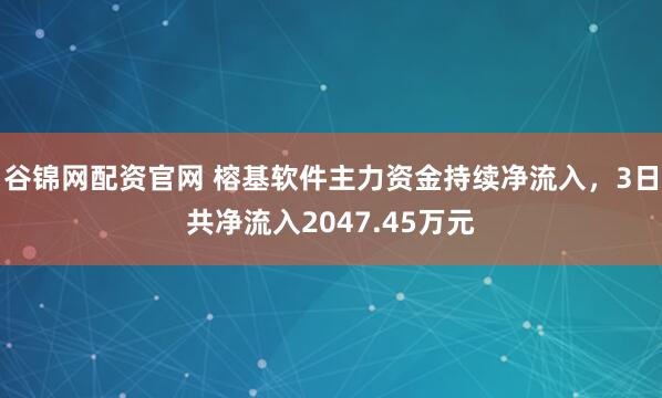 谷锦网配资官网 榕基软件主力资金持续净流入，3日共净流入2047.45万元