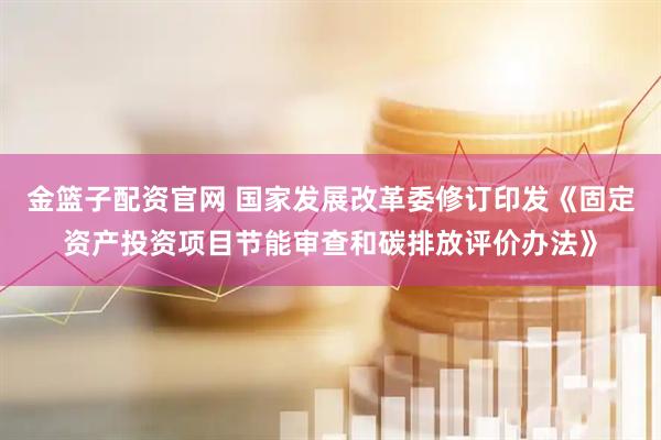 金篮子配资官网 国家发展改革委修订印发《固定资产投资项目节能审查和碳排放评价办法》